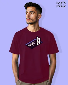 Image of Engineer and tech inspired design half sleeve t-shirt | ESC Maroon