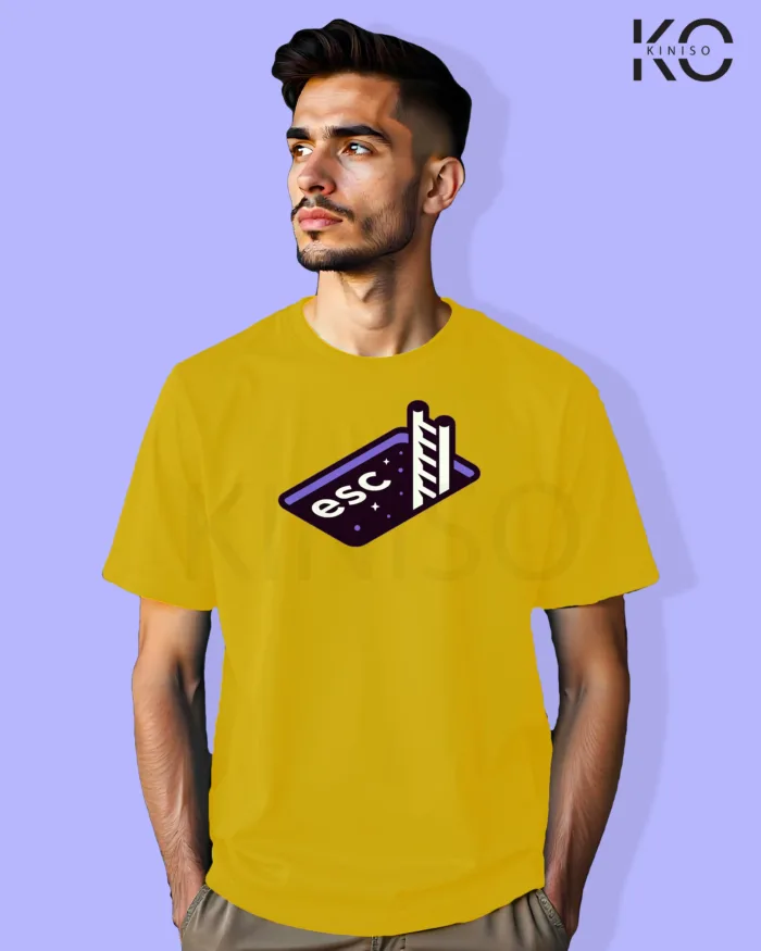 Image of Engineer and tech inspired design half sleeve t-shirt | ESC Yellow