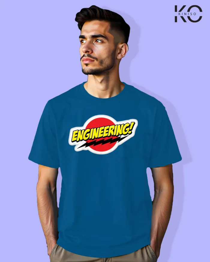 Image of Engineer and tech inspired design half sleeve t-shirt | Engineer Blue