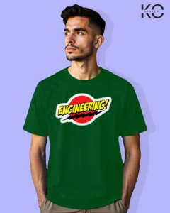 Image of Engineer and tech inspired design half sleeve t-shirt | Engineer Bottle Green