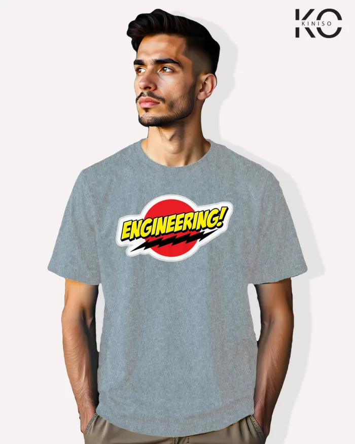 Image of Engineer and tech inspired design half sleeve t-shirt | Engineer Grey