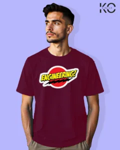 Image of Engineer and tech inspired design half sleeve t-shirt | Engineer Maroon