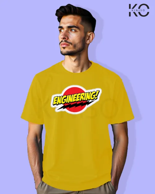 Image of Engineer and tech inspired design half sleeve t-shirt | Engineer Yellow