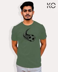 Image of Football inspired design half sleeve t-shirt | Football Kick Pastel Green