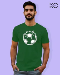 Image of Football inspired design half sleeve t-shirt | Game Day Bottle Green