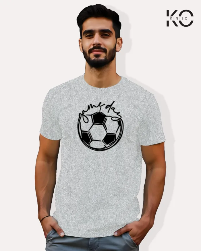 Image of Football inspired design half sleeve t-shirt | Game Day Grey