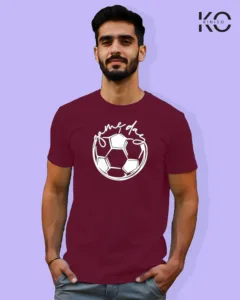 Image of Football inspired design half sleeve t-shirt | Game Day Maroon