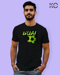 Image of Football inspired design half sleeve t-shirt | Goal Kick Black