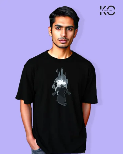 Image of Anime inspired design Drop-shoulder t-shirt | Dragon ball- Goku Power up Black