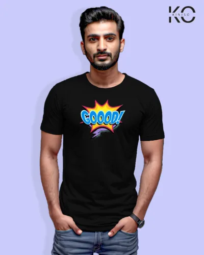 Image of Comic inspired design half sleeve t-shirt | Goood Black