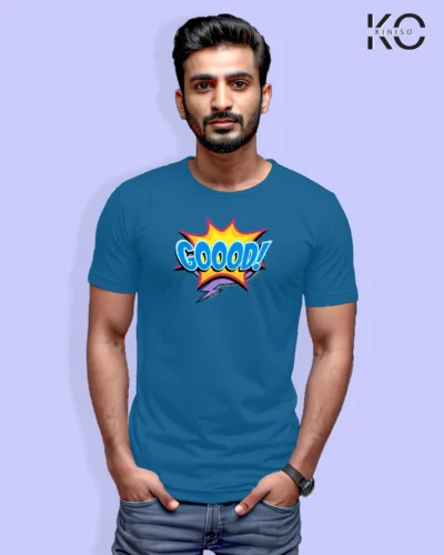 Image of Comic inspired design half sleeve t-shirt | Goood Blue