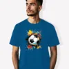 Image of Football inspired design half sleeve t-shirt | Graffiti Blue