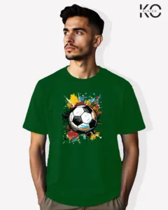 Image of Football inspired design half sleeve t-shirt | Graffiti Bottle Green