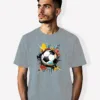 Image of Football inspired design half sleeve t-shirt | Graffiti Grey