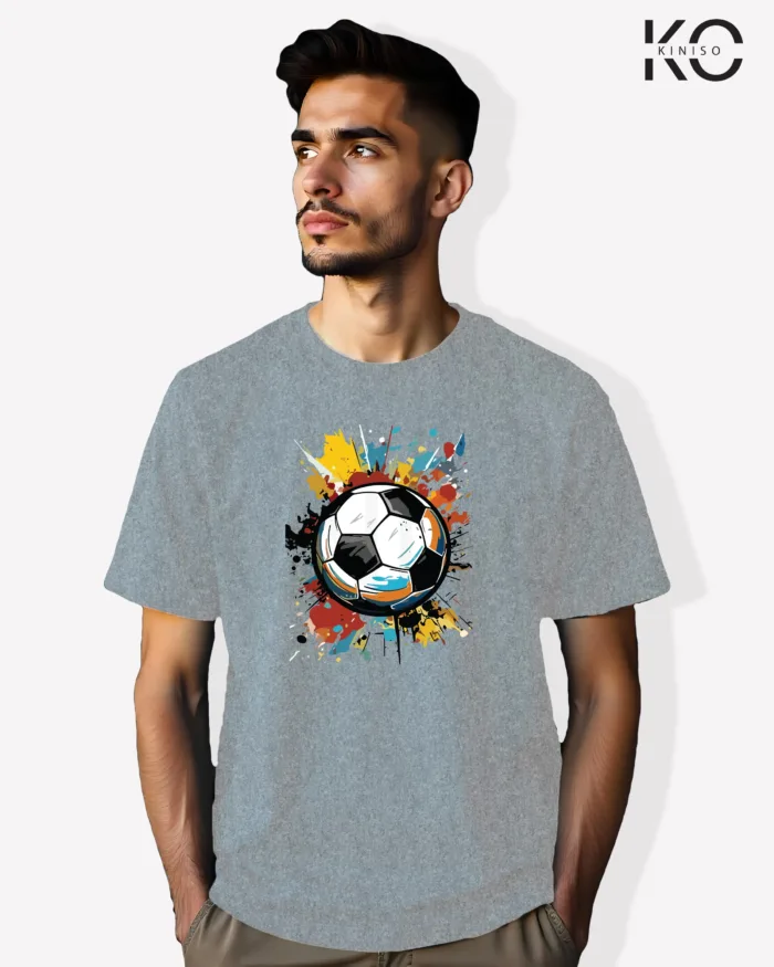 Image of Football inspired design half sleeve t-shirt | Graffiti Grey