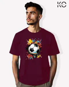 Image of Football inspired design half sleeve t-shirt | Graffiti Maroon