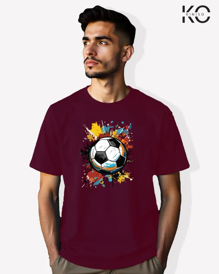 Image of Football inspired design half sleeve t-shirt | Graffiti Maroon