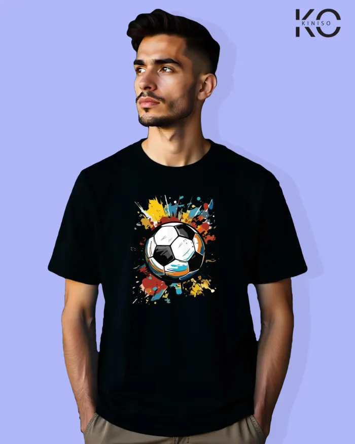 Image of Football inspired design half sleeve t-shirt | Graffiti Pastel Black