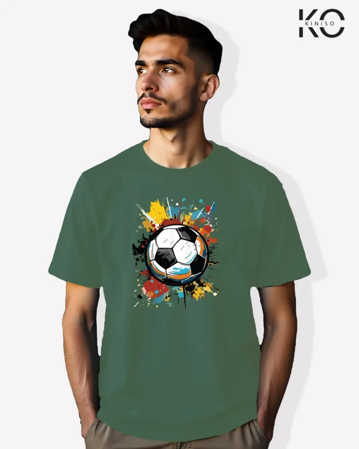 Image of Football inspired design half sleeve t-shirt | Graffiti Pastel Green