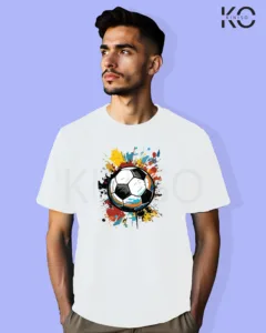 Image of Football inspired design half sleeve t-shirt | Graffiti White