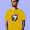 Image of Football inspired design half sleeve t-shirt | Graffiti Yellow