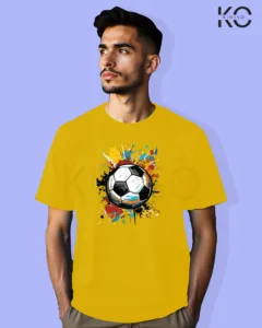 Image of Football inspired design half sleeve t-shirt | Graffiti Yellow