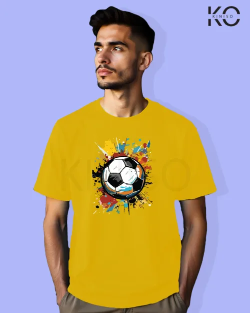 Image of Football inspired design half sleeve t-shirt | Graffiti Yellow