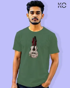 Image of Music inspired design Half Sleeve t-shirt | Guiter Pastel Green