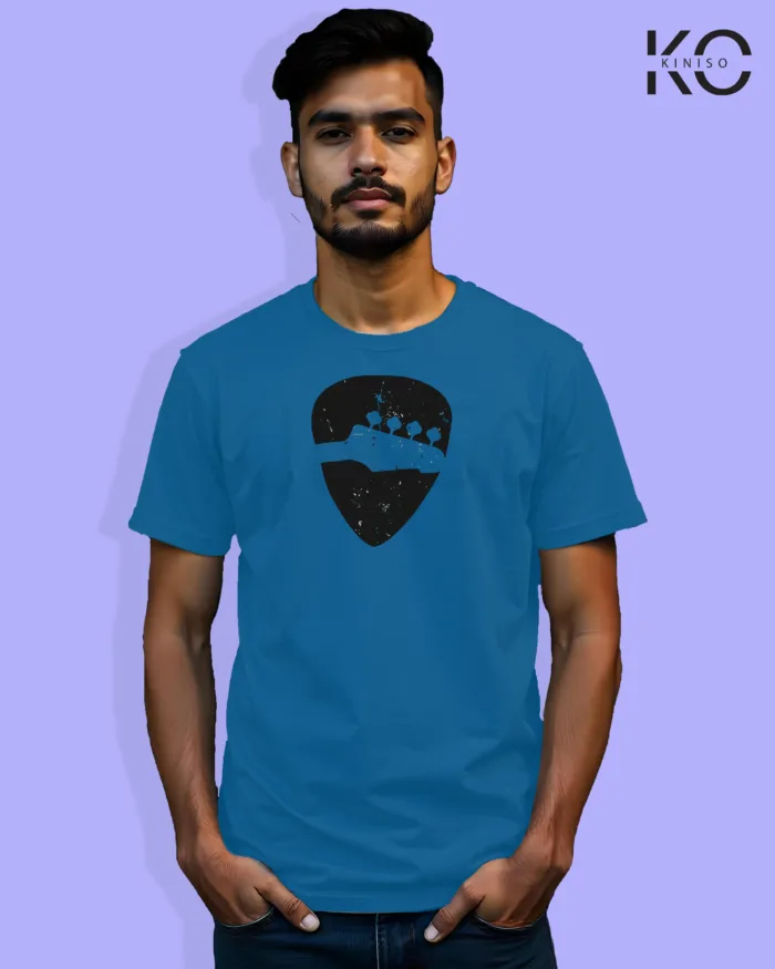 Image of Music inspired design Half Sleeve t-shirt | Guiter tuners Blue