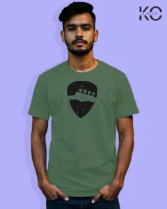 Image of Music inspired design Half Sleeve t-shirt | Guiter tuners Pastel Green