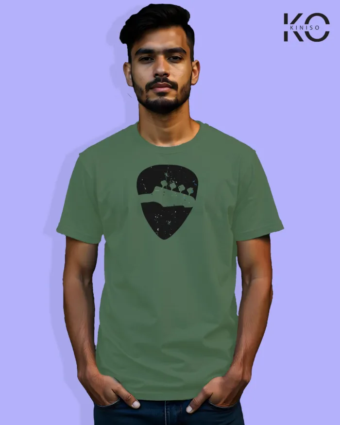 Image of Music inspired design Half Sleeve t-shirt | Guiter tuners Pastel Green