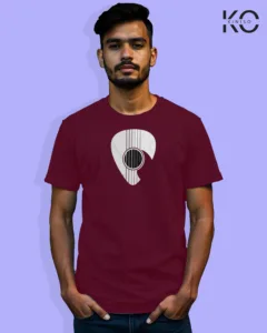 Image of Music inspired design Half Sleeve t-shirt | Guiter Picker Maroon