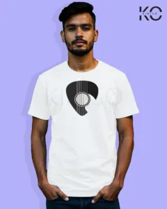 Image of Music inspired design Half Sleeve t-shirt | Guiter Picker White