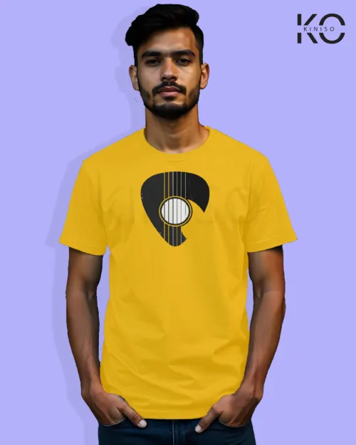 Image of Music inspired design Half Sleeve t-shirt | Guitar Picker Yellow