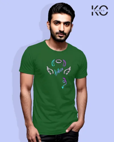 Image of Comic inspired design half sleeve t-shirt | Hahhaha Blue