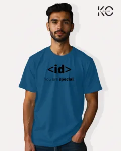 Image of Engineer and tech inspired design half sleeve t-shirt | ID You are Special Blue