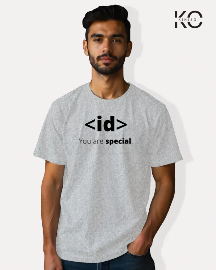 Image of Engineer and tech inspired design half sleeve t-shirt | ID You are Special Grey