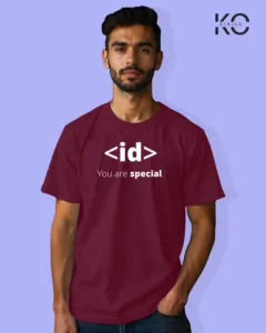 Image of Engineer and tech inspired design half sleeve t-shirt | ID You are Special Maroon