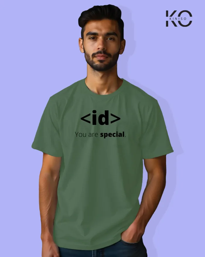 Image of Engineer and tech inspired design half sleeve t-shirt | ID You are Special Pastel Green