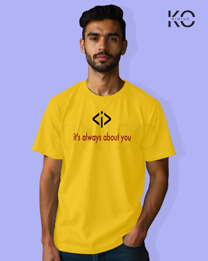 Image of Engineer and tech inspired design half sleeve t-shirt | It's Always about You Yellow