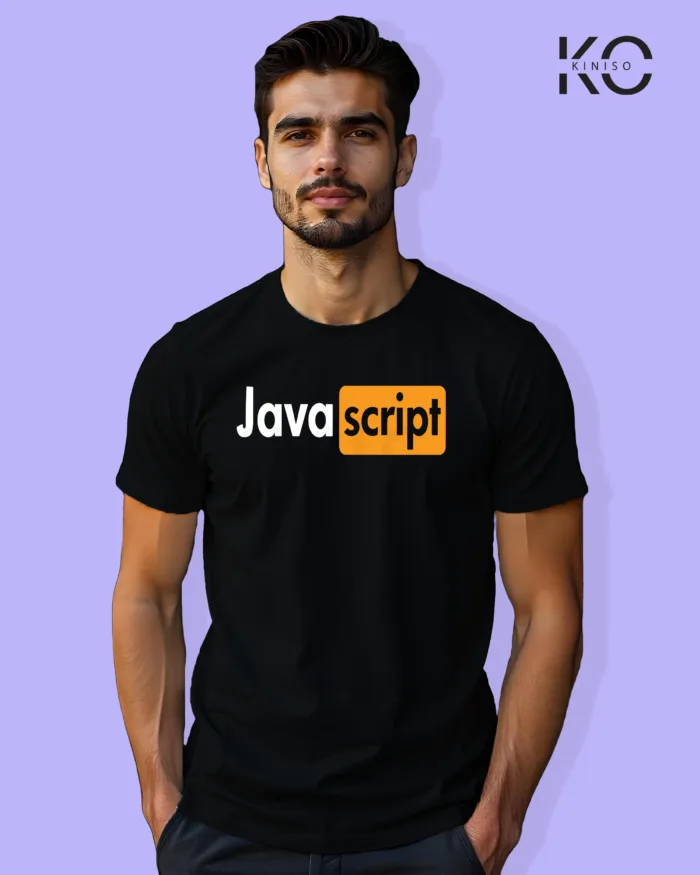 Image of Engineer and tech inspired design half sleeve t-shirt | Java Script Black