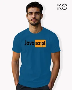 Image of Engineer and tech inspired design half sleeve t-shirt | Java Script Blue