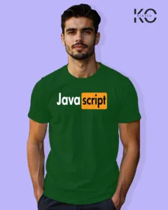 Image of Engineer and tech inspired design half sleeve t-shirt | Java Script Bottle Green