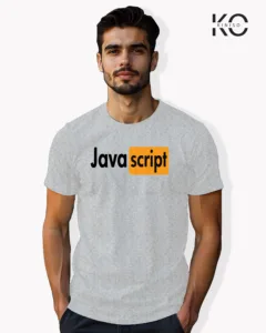 Image of Engineer and tech inspired design half sleeve t-shirt | Java Script Grey