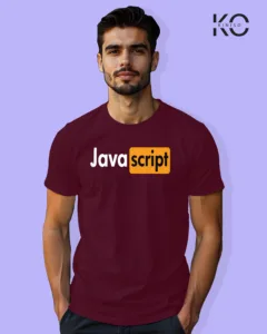 Image of Engineer and tech inspired design half sleeve t-shirt | Java Script Maroon