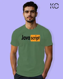 Image of Engineer and tech inspired design half sleeve t-shirt | Java Script Pastel Green