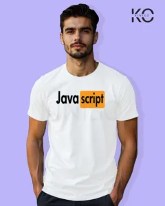 Image of Engineer and tech inspired design half sleeve t-shirt | Java Script White