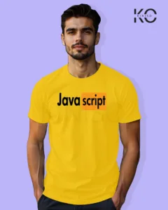 Image of Engineer and tech inspired design half sleeve t-shirt | Java Script Yellow