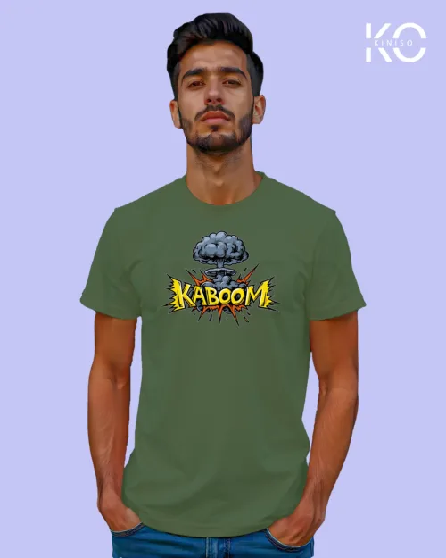 Image of Comic inspired design half sleeve t-shirt | Kaboom Pastel Green