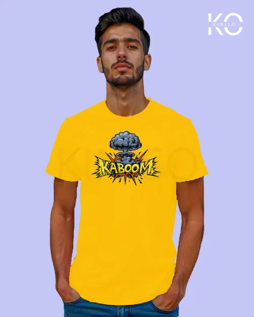 Image of Comic inspired design half sleeve t-shirt | Kaboom Yellow